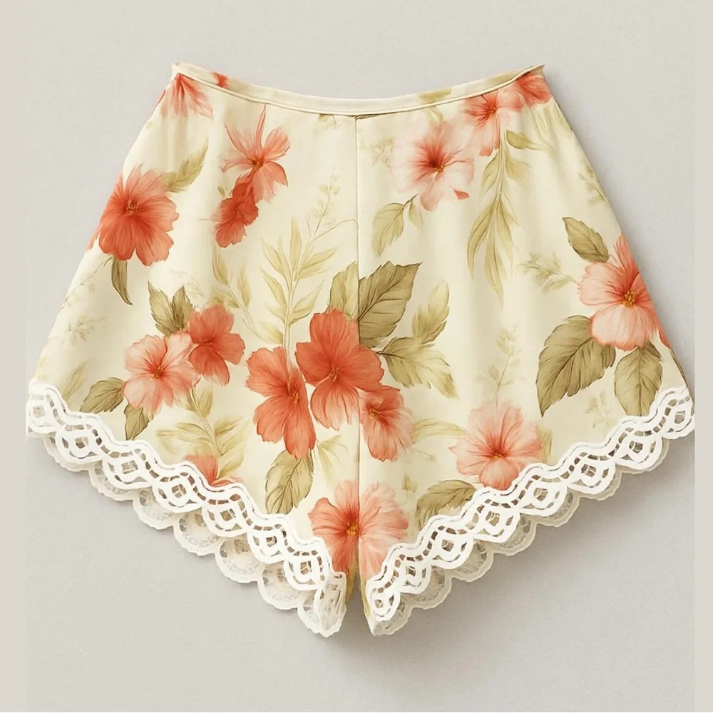 Fashion Nova High Waist Floral Shorts Sz L